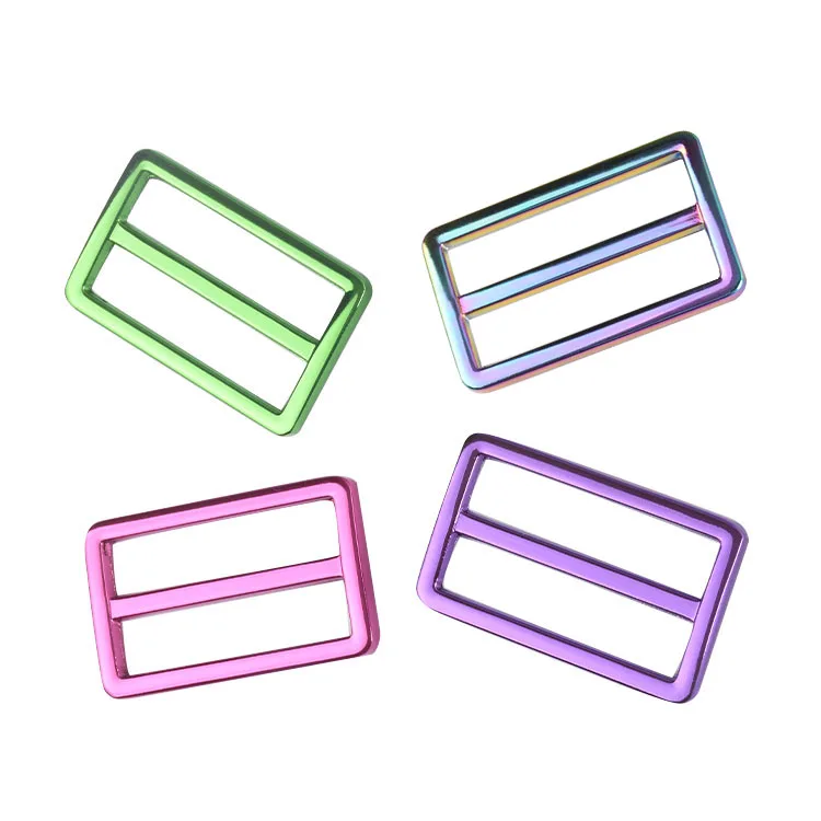 Various Color Bag Accessories 25mm 38mm Square Metal Buckle Adjustable Slider Buckle