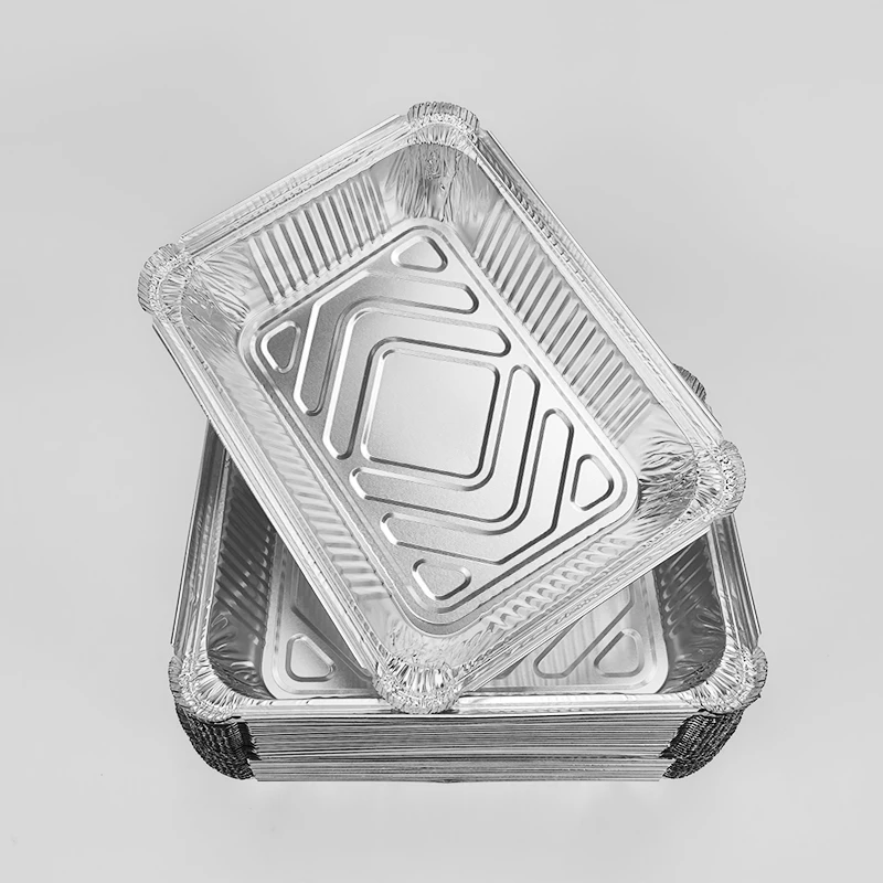 Disposable Aluminum Foil Container Barbecue Baking Takeout Food Grade Environmental protection Lunch Box 1100ml