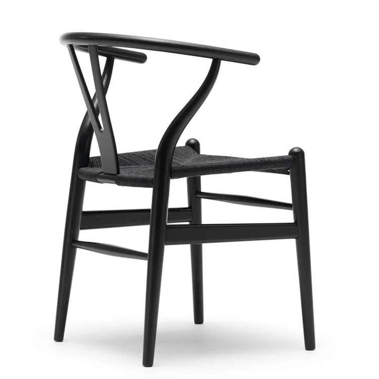 Оптовая продажа классический современный деревянный стул из ротанга Hans Wegner массива ясеня для
