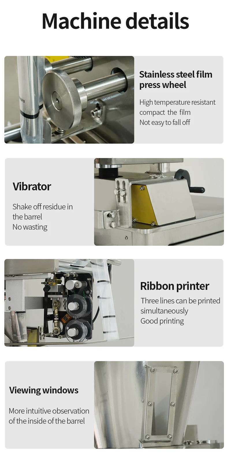 F 100 Multi Function Hot Sale Detergent Spice Powder Pva Film Vertical Packing Machine Manufacturer