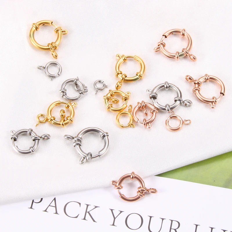 Connection Buckle Jewelry Making Stainless Steel Gold Plated Spring Clasp For Diy Bracelet Necklace