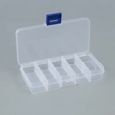 10 Grid Plastic Transparent Storage Box Jewelry Manicure Container Detachable Storage Box Nail Tool Storage Box