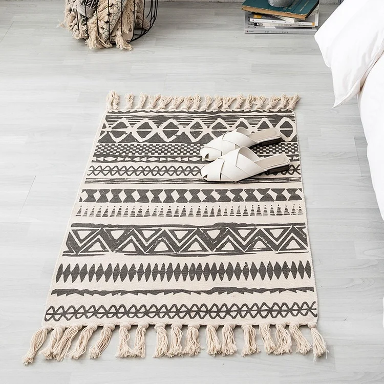 
Shinnwa Home Decorative For Living Room Custom Cotton Woven Carpet Floor Mats 