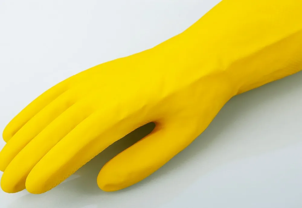 High Quality Household Latex Gloves Flock cotton Lined/unlined Latex Hand Gloves