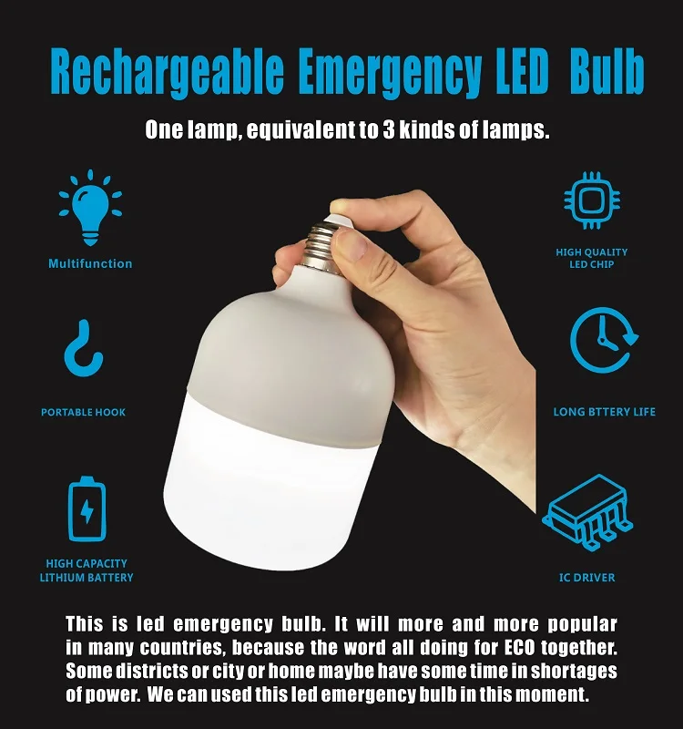 High Quality B22 E27 Base Light Emergency Led Lamp 20W 30W Blub For Home And Office