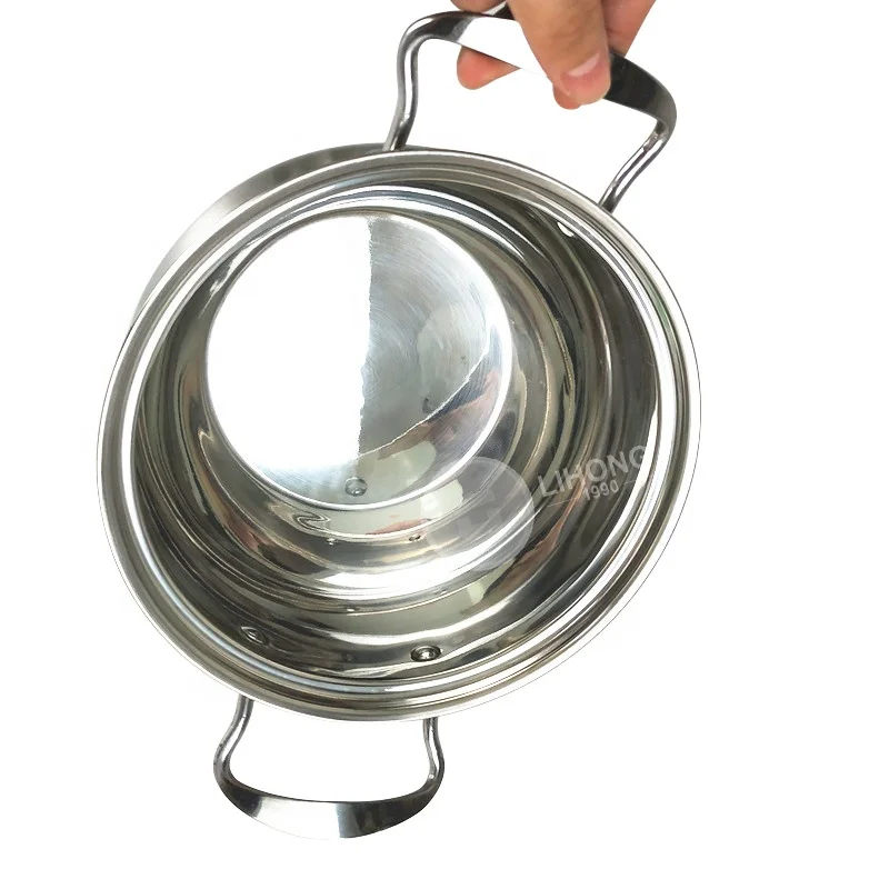 Кастрюля из нержавеющей стали с крышкой 16/20/22/24 см