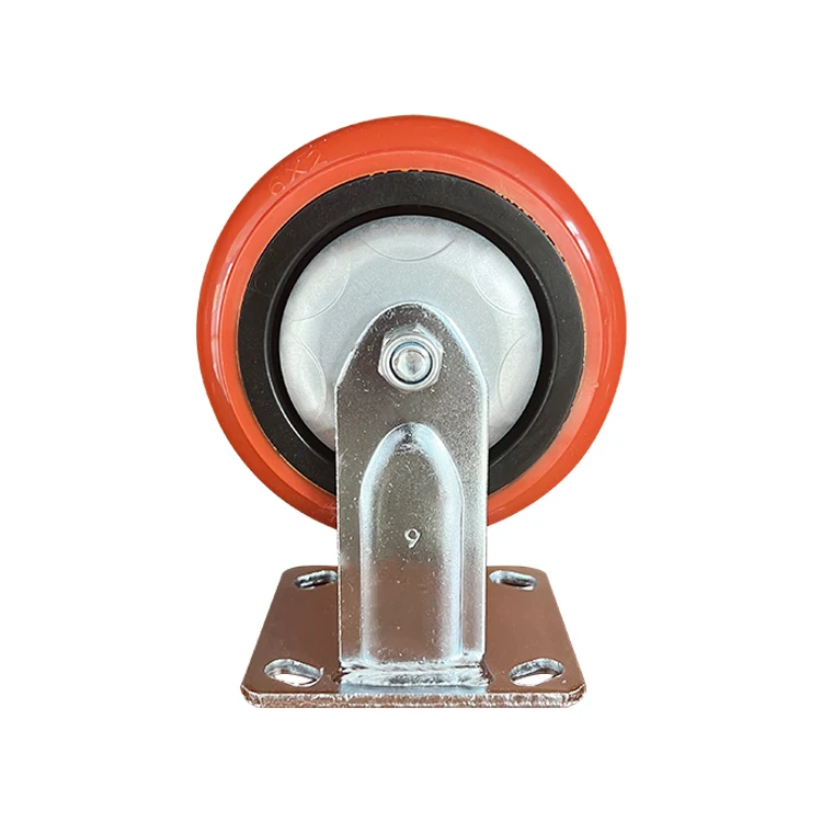 4/5/6/8 Inch Pu Rubber Loading Capacity Industrial Casters Trolley Wheels