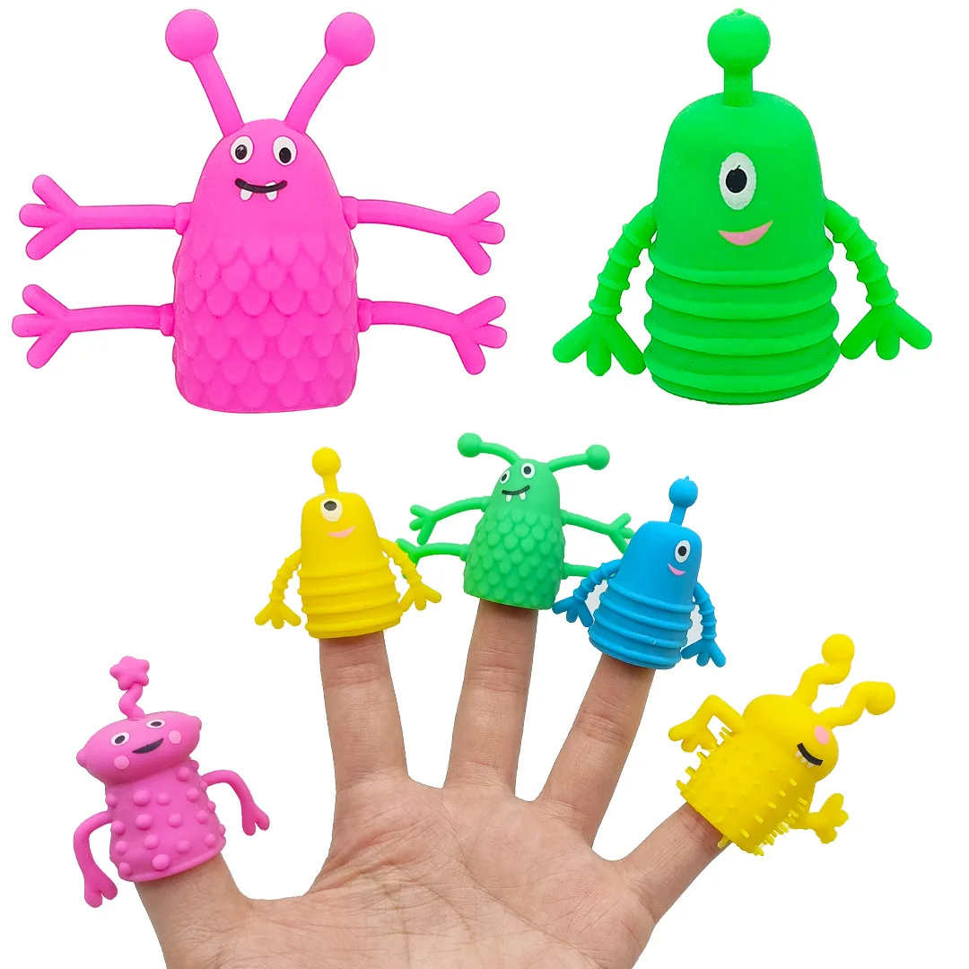 Monster Finger Puppets Stress Stretchy Wholesale 50mm 2 Inch Capsule Toys Finger Puppet Cute Monsters Cute Puppets For Kids