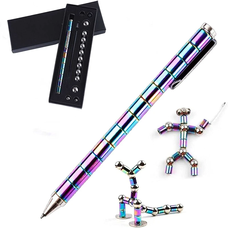 Magnetic Toys Building Blocks Fidget Spinner Pen Decompression Multifunctional Ballpoint Magnets Metal Pen Changeable Shape