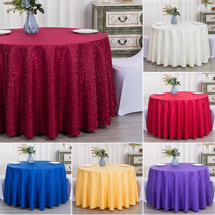 Wholesale Jacquard Round Wedding Hotel Restaurant Decorative Round Table Cloth