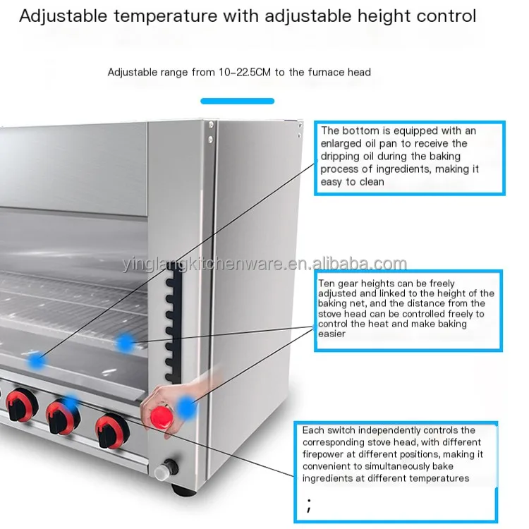 Gas Stove burner Infrared Liquefied Petroleum Surface Ten Burners 20.5KW Thermal Power