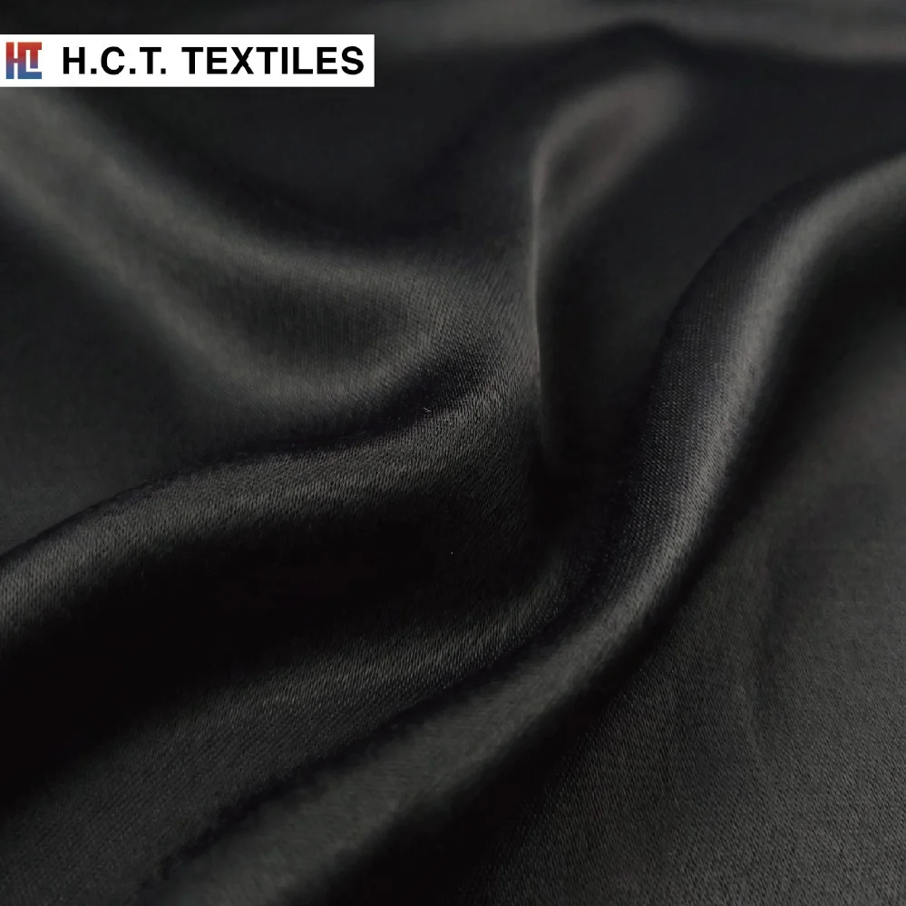 Fluid Silky Luxury black cool touch 145g  nylon rayon blend fabrics for dress skirt
