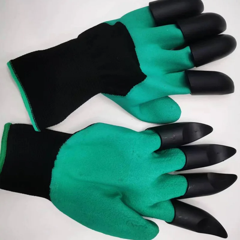 Green Foam Claw Gardening Gloves for Sand and Soil Digging: Landscaping, Planting, Protective Work Gloves