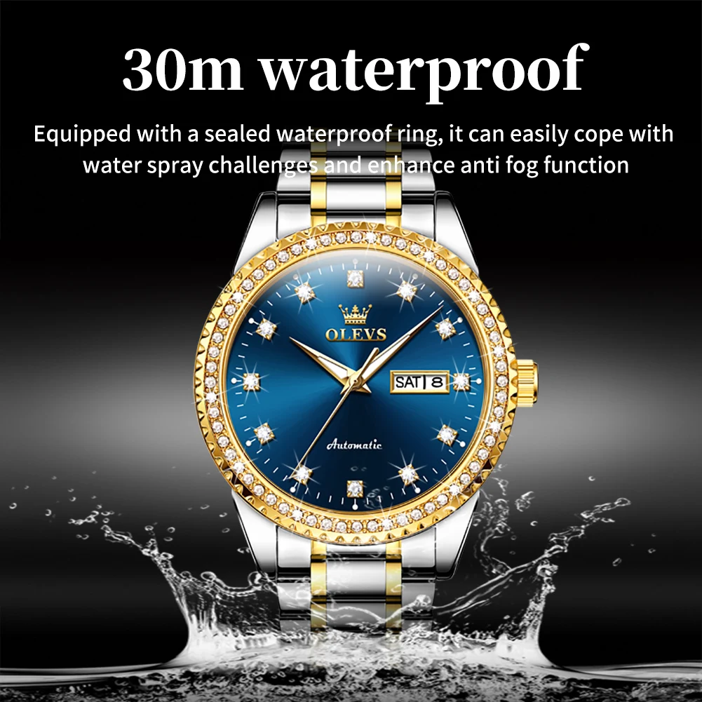 OLEVS 7003 Simple Watch for Men Hot Sale Luxury Diamond Business Men Watches Casual Stainless Steel Male Watch Relogio Masculino
