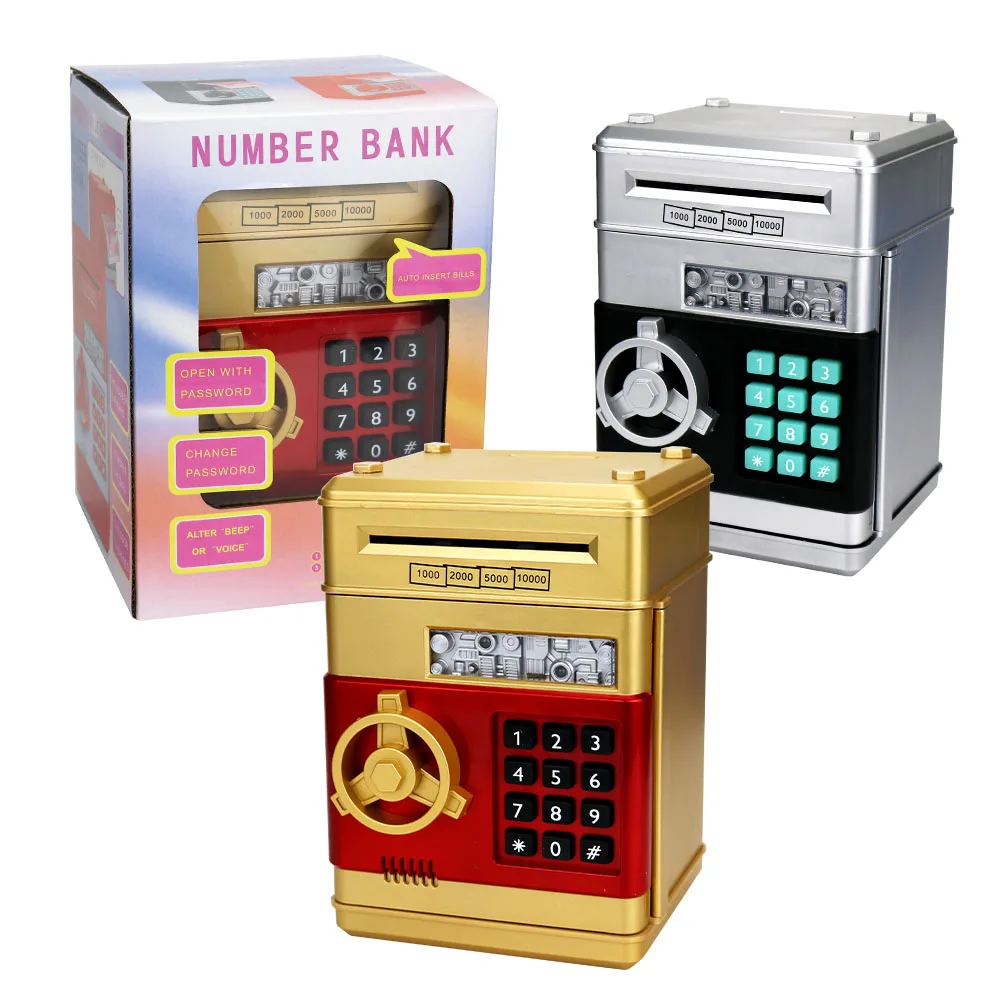 Multifunctional coin piggy bank decorative safes Great Educational Toy for wholesales