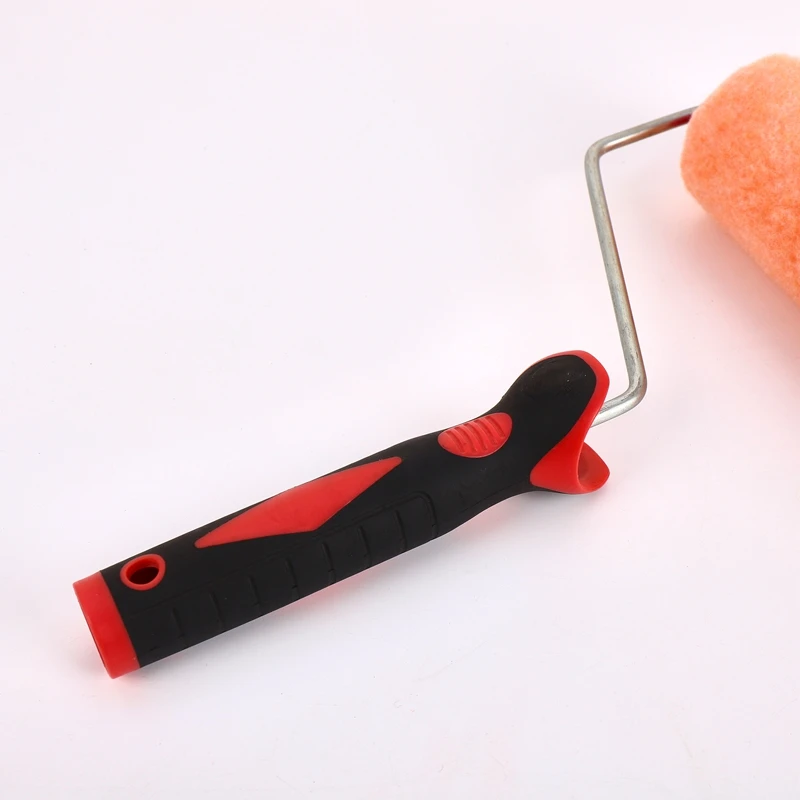 9 Inch Brush For Wall Repair Roller Paint Pink Cover Quickly Removes Red And Black Rubber Handle Roller Brush