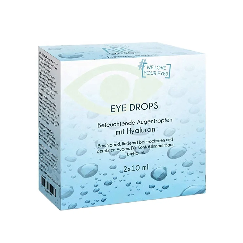 Ertificial tears Lubricant medical eye drops Custom product packaging box Foldable color boxes