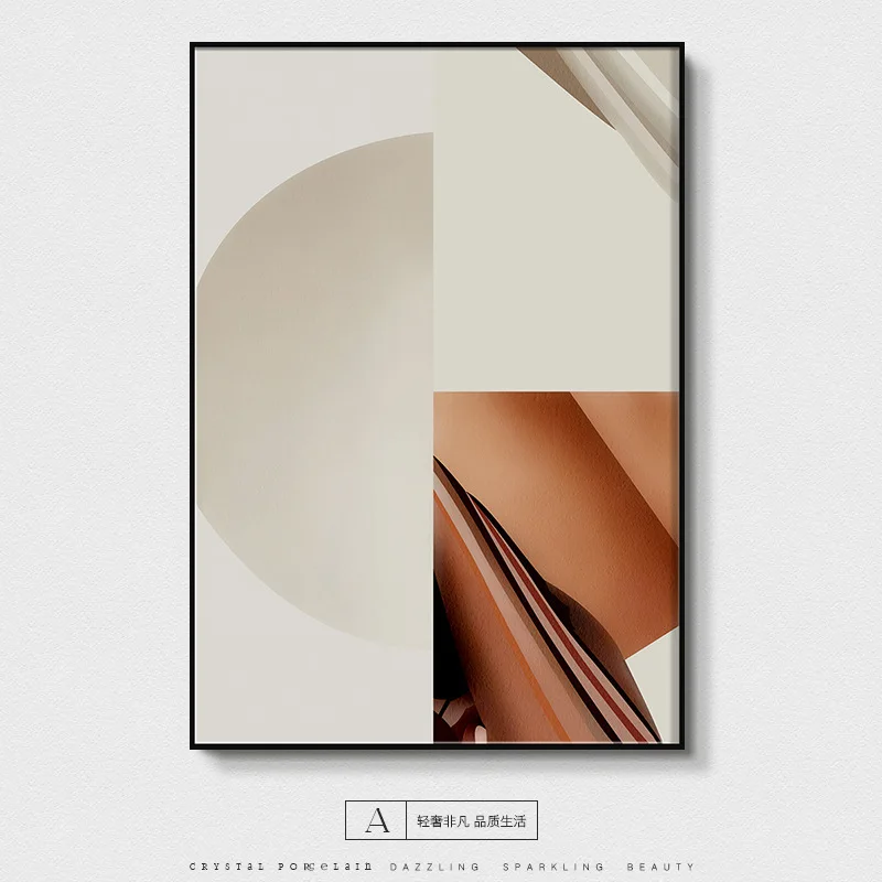 Nordic Concise Style Abstract Crystal Porcelain Painting Sofa Wall Art Mount Rich Fish Porch Paintings