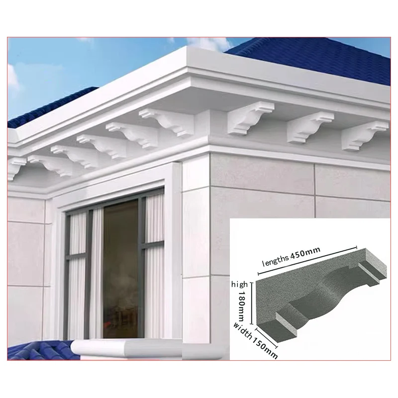 EPS Foam Cement Plaster Roman Column Pillar Window Frame Cornice Moulding EPS Styrofoam Exterior Moulding