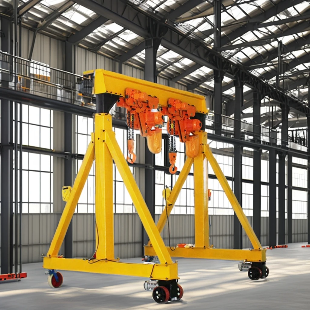 10 ton 5 ton 2 ton one ton motorized portable mobile lifting gantry hoist crane span 10 m