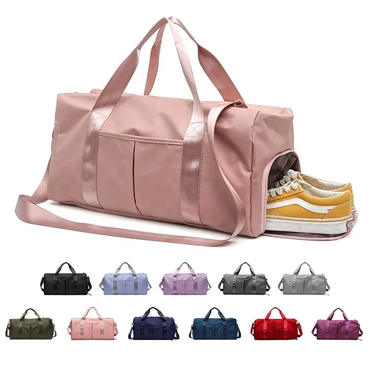 Dropshipping Customized Logo Large Capacity Pink Duffle Bags Gym Man Women Waterproof Sports Travel Bag Large Duffel Bag