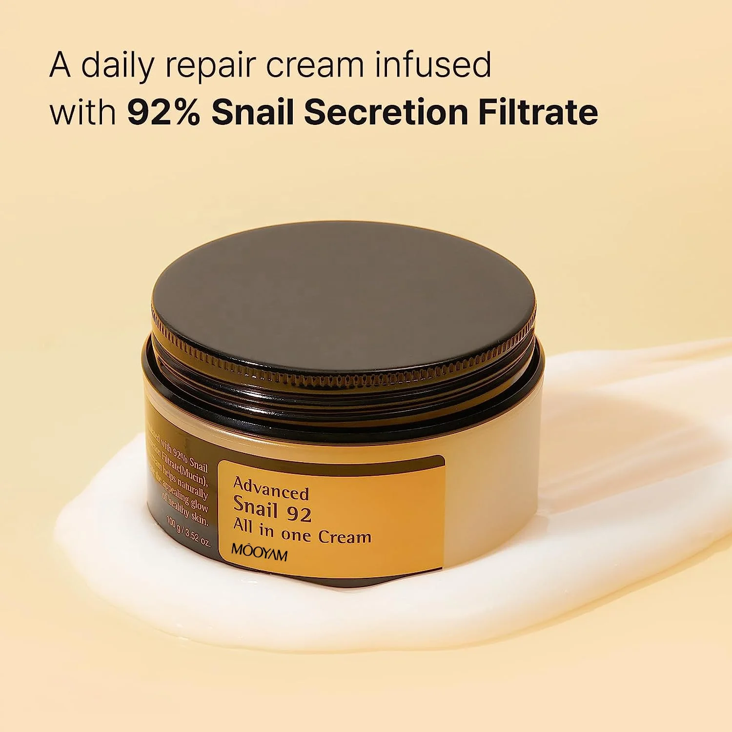 Private Label Snail Mucin 92% Moisturizer Daily Repairing Snail Face Cream