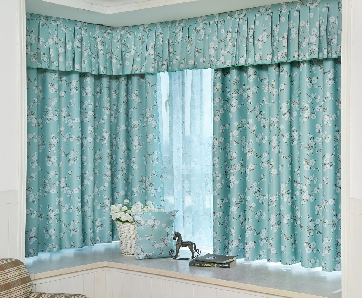 Wholesale Factory Cheap Price Ready Made  Printed Blackout Window Curtain Drape Set For Bedroom Living Room