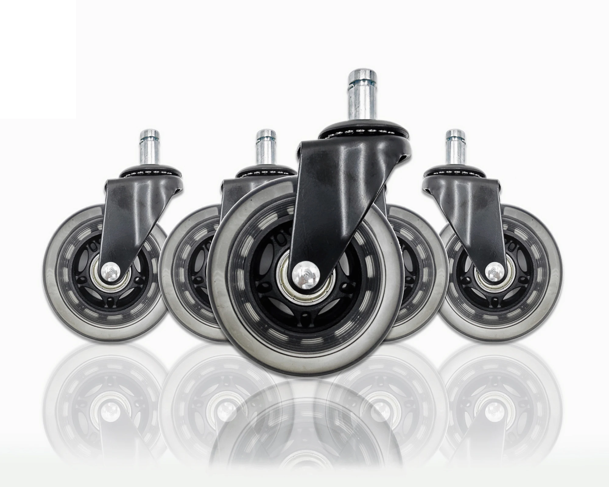 China Supplier 500LBS Hollow Black Universal 75mm Diameter 3 Inch Rollerblade Wheels For Office Chair