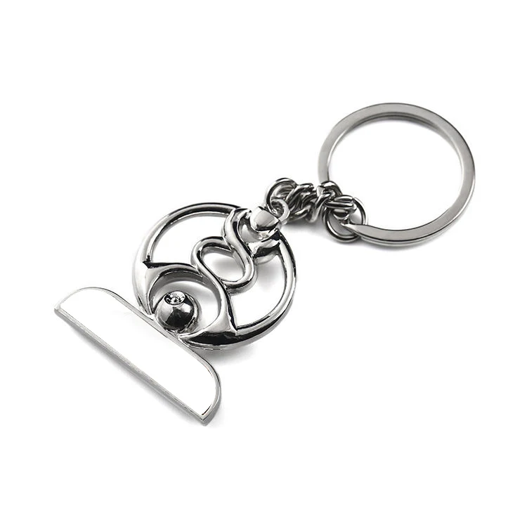 China Manufacturers Zinc Alloy Iron Custom Keychains in Bulk Shiny Silver Plated Blank Keyring Hallow Personalized Keychain