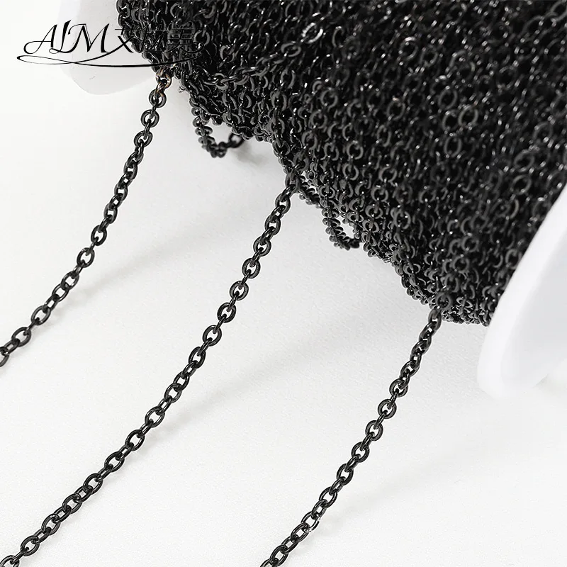 Stainless Steel O Shape 1.5 mm Black Chains