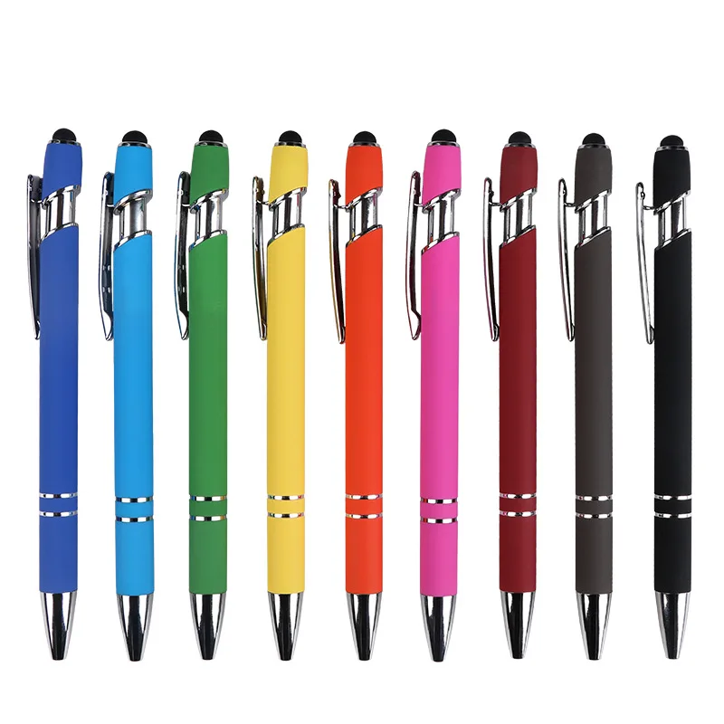 2025 NEW Promotional New Multifunction Ball Stylus Soft Touch Screen Pen 2 In 1 With Custom Logo Metal Ballpoint Pens