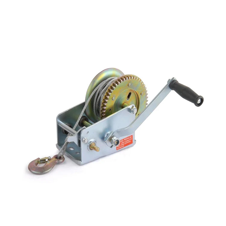 1200 lbs hand winch with round steel wire 8 m 1200lbs hand winch