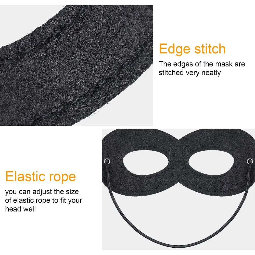 Zhongrun Felt Hero Eye Masks Cosplay Masks for Christmas Birthday Party