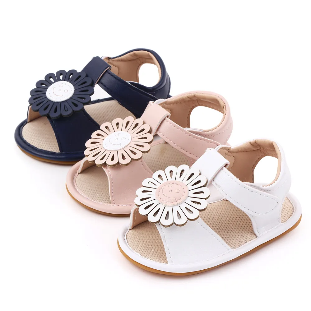 New Design 0-2years baby kids shoes leather TPR sole toddler baby sandals