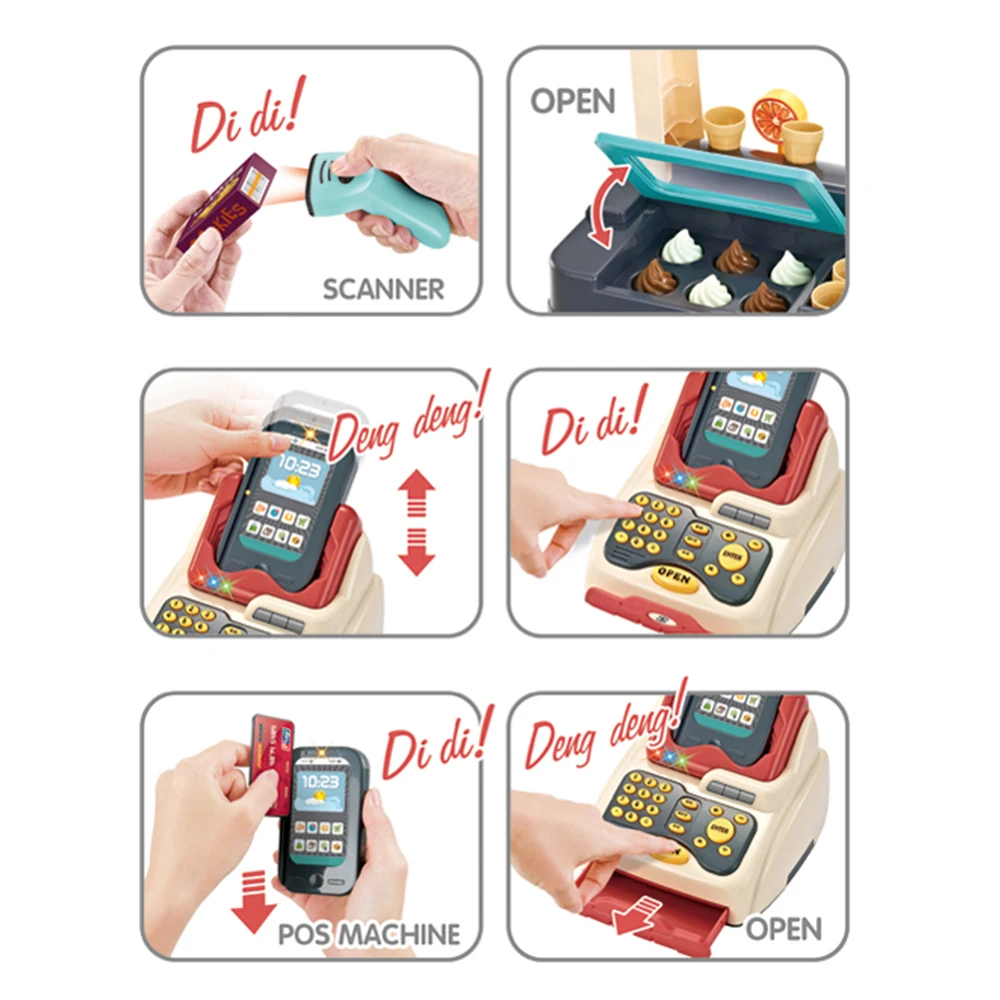 HW игра для покупок электрическое освещение музыка круглая ролевая супермаркет стоячая игрушка детей