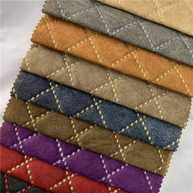 High quality 100%  polyester knit various color  car seat quilted velvet fabric