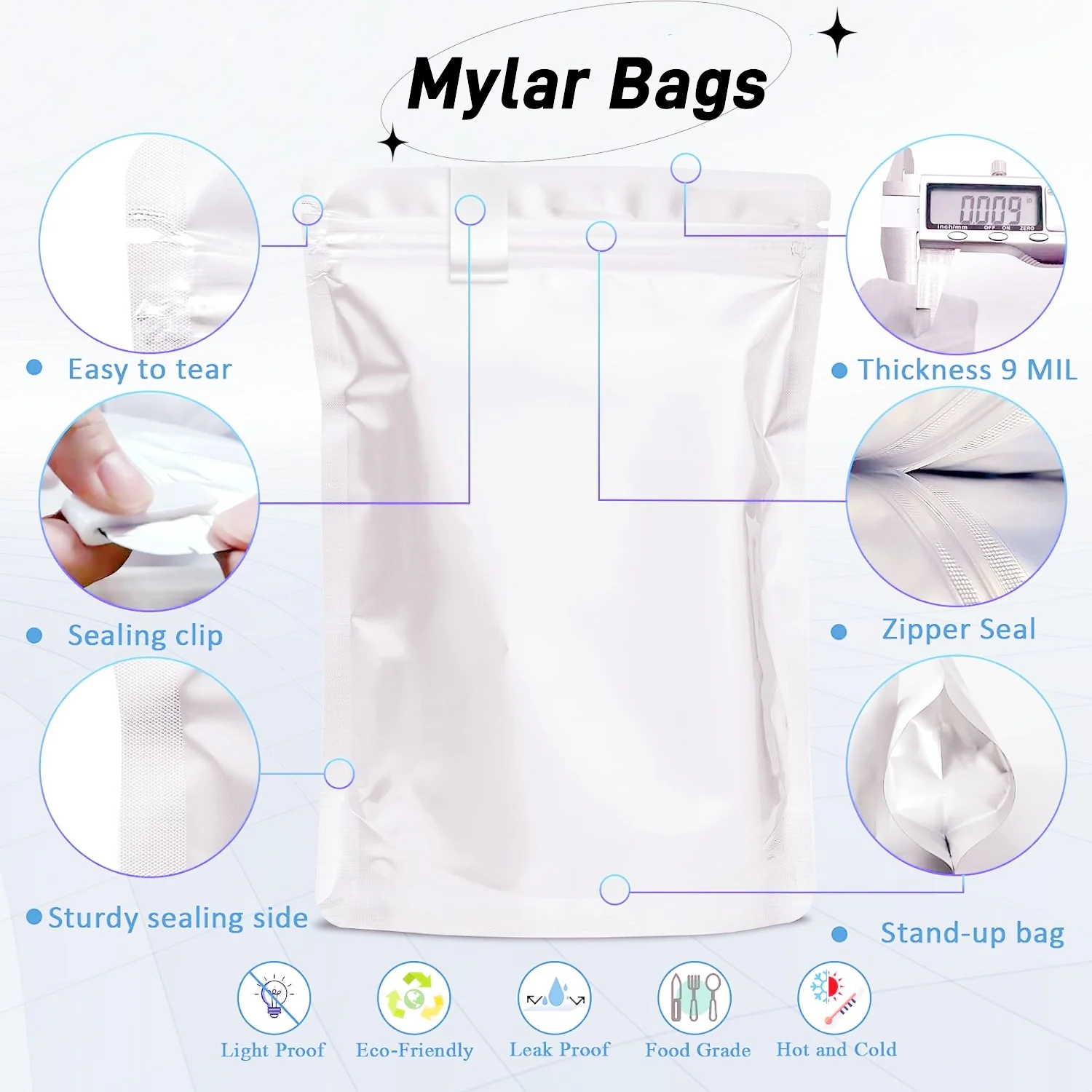 HLK Premium Printed Design Your Own Logo Mylar Zipper Bags Stand Up Pouch