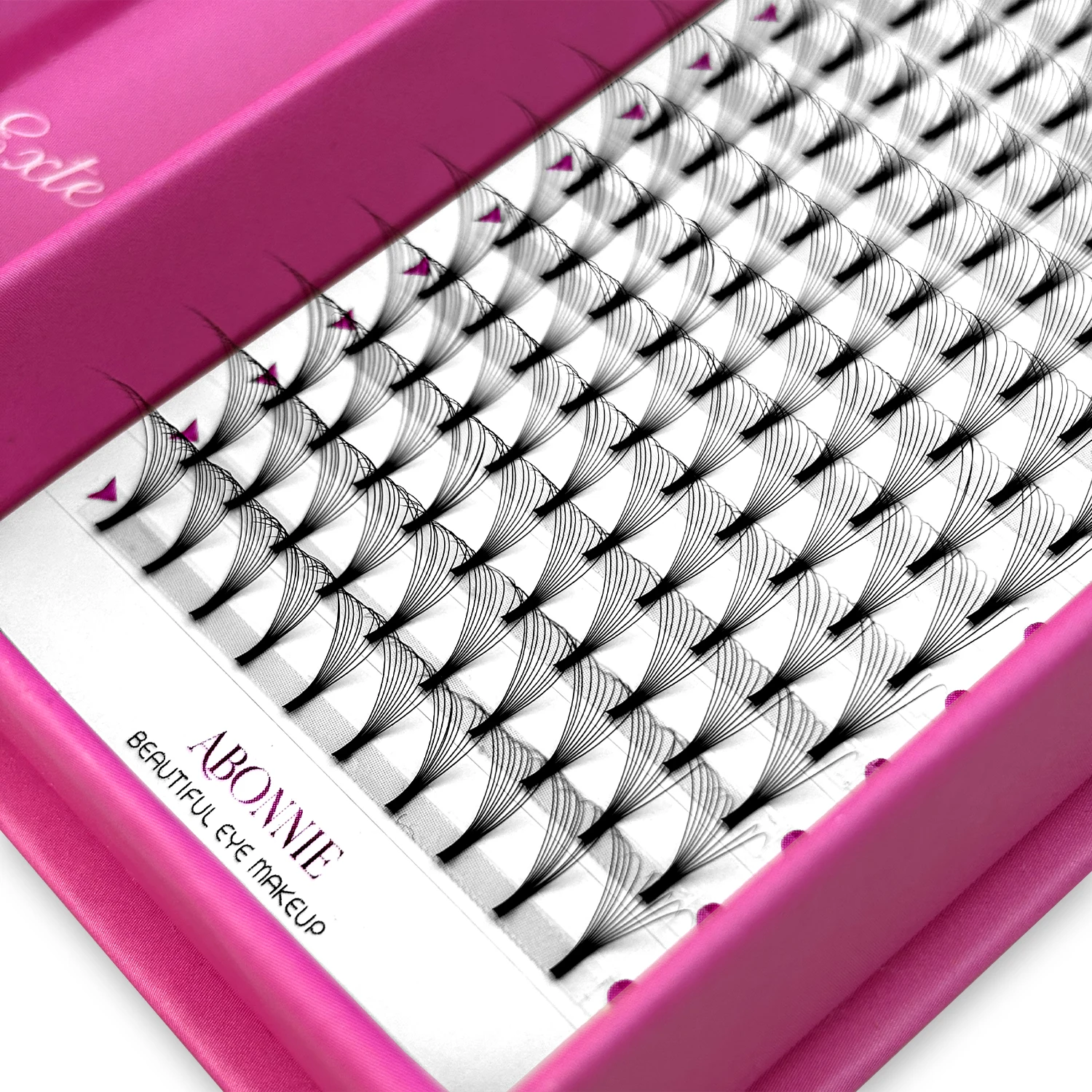 Abonnie Premade 3D 0.07 D Curl Eyelash Fan Manufacturer Customized Short Stem Pre Made Fans Lashes Volume Fans Eyelash Extension