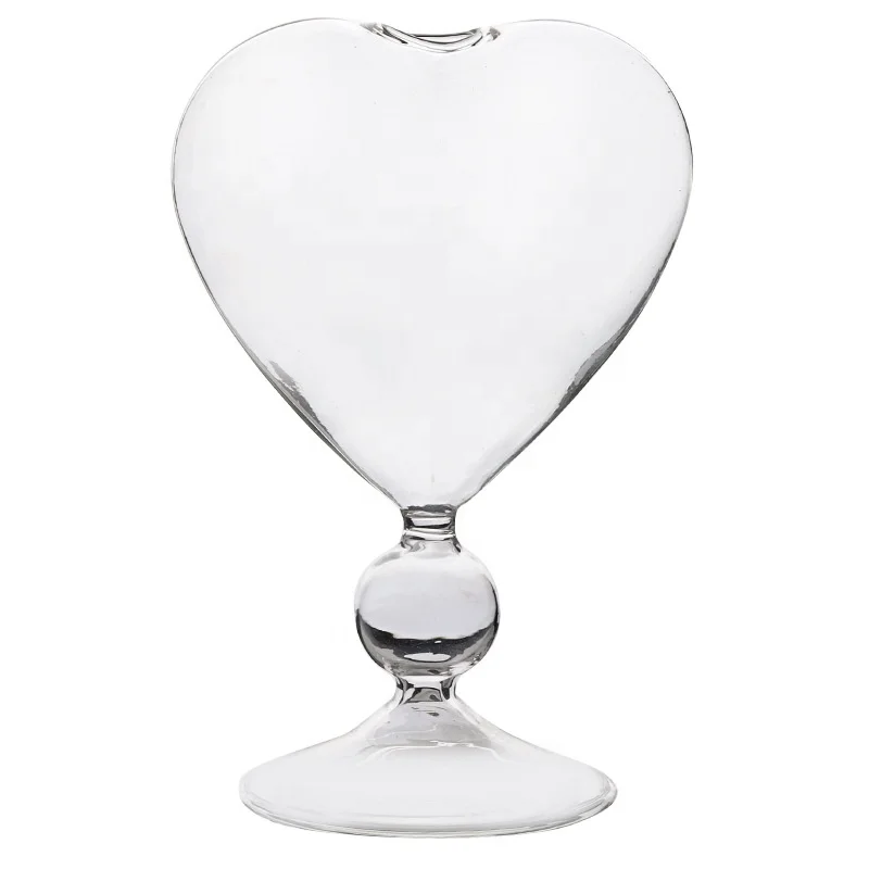 The Glass Bulk Cup 3D lovely Heart glass Golbet Creative new style wine Glasses Cups heart shaped cocktail glass
