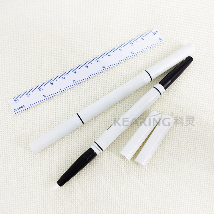 Kearing Sterile Dual-Tip Skin Marker, White, Non-Toxic with Ruler, in Hermetic Bag for Beauty & Surgery   Model SMD30W