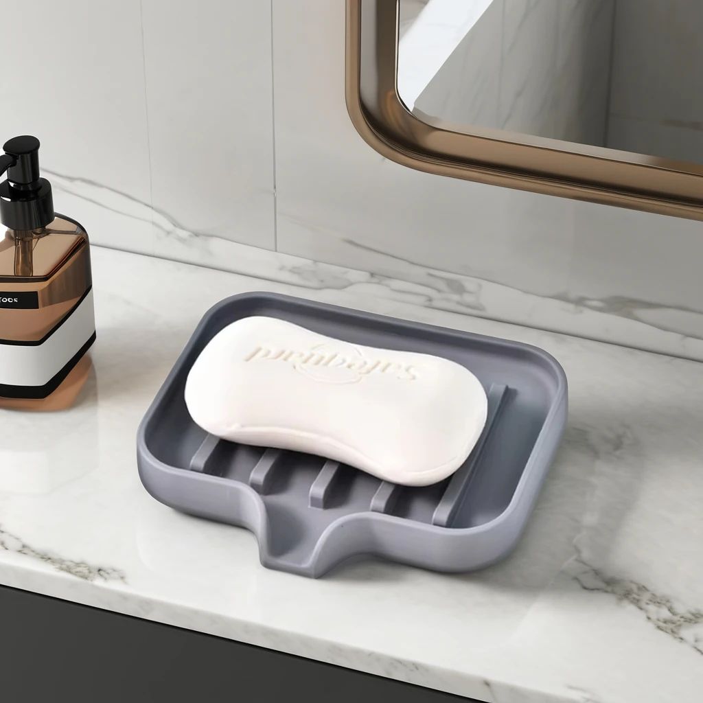 Factory Direct High Quality Creative Lotus Shaped Soap Draining Dish Silicone Bathroom Shower Dish Silicone Soap Holder