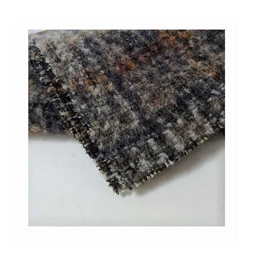 
brush long check merino wool polyester blended woven knitted fabric 