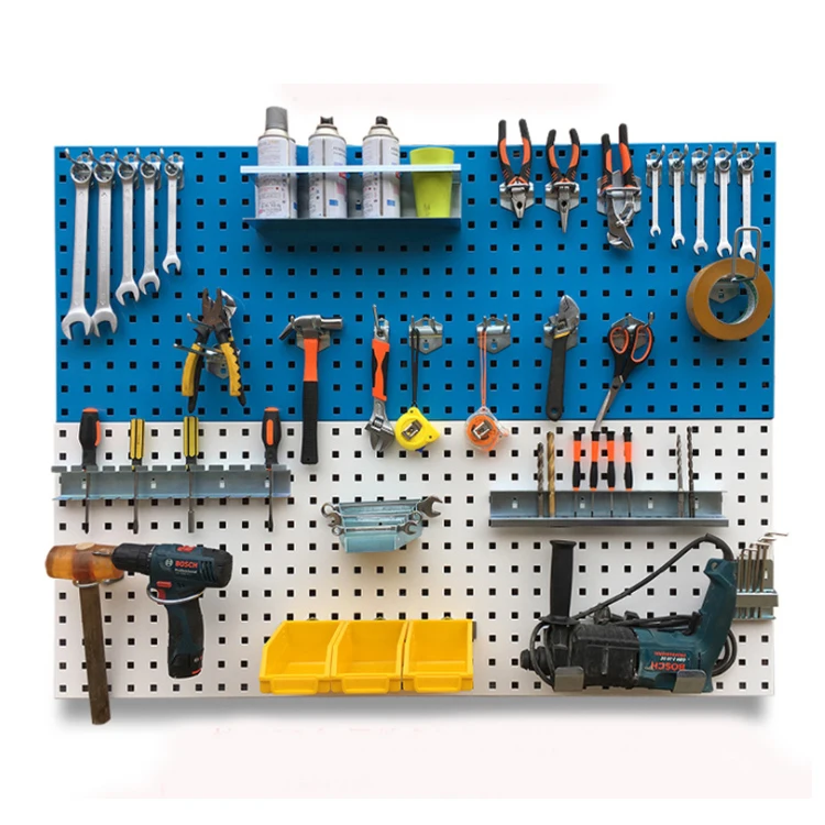Metal Pegboard Garage Tool Board Storage Organizer Holder Tool Pegboard with Hooks