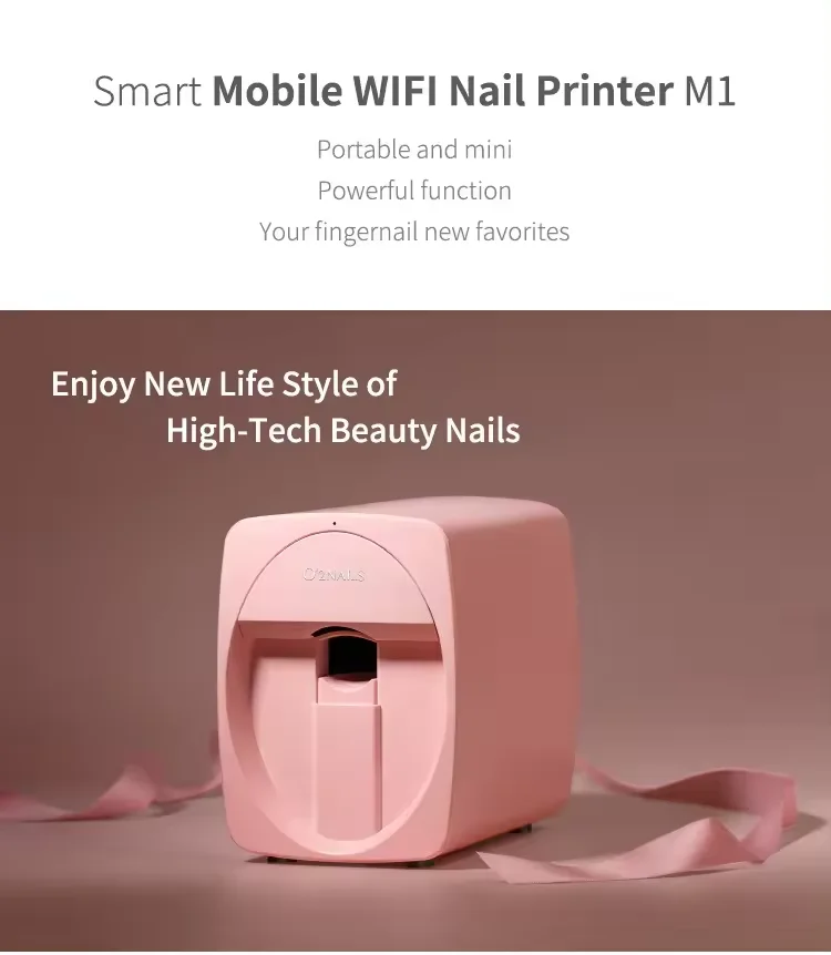 Small 3D Intelligent Nail Printing Machine O2 Automatic Smart Mobile Wifi  DIY Nail Printer