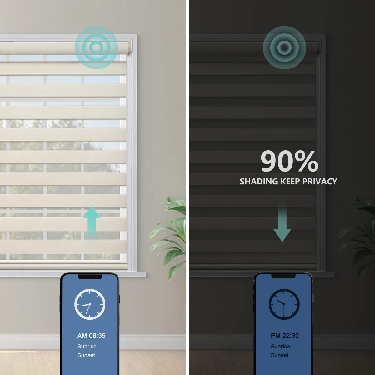 Custom Zebra Blinds Motorized Electric Wifi Remote Control Zebra Shade Indoor Window Zebra Blinds For Window