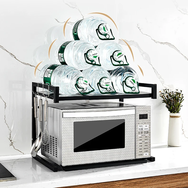 Kitchen storage Stainless steel Adjustable shelf Microwave oven rack