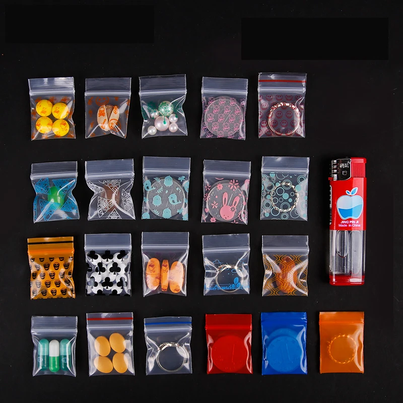 Custom printed heat seal mini zipper PE plastic packaging bags with best-selling for small objects