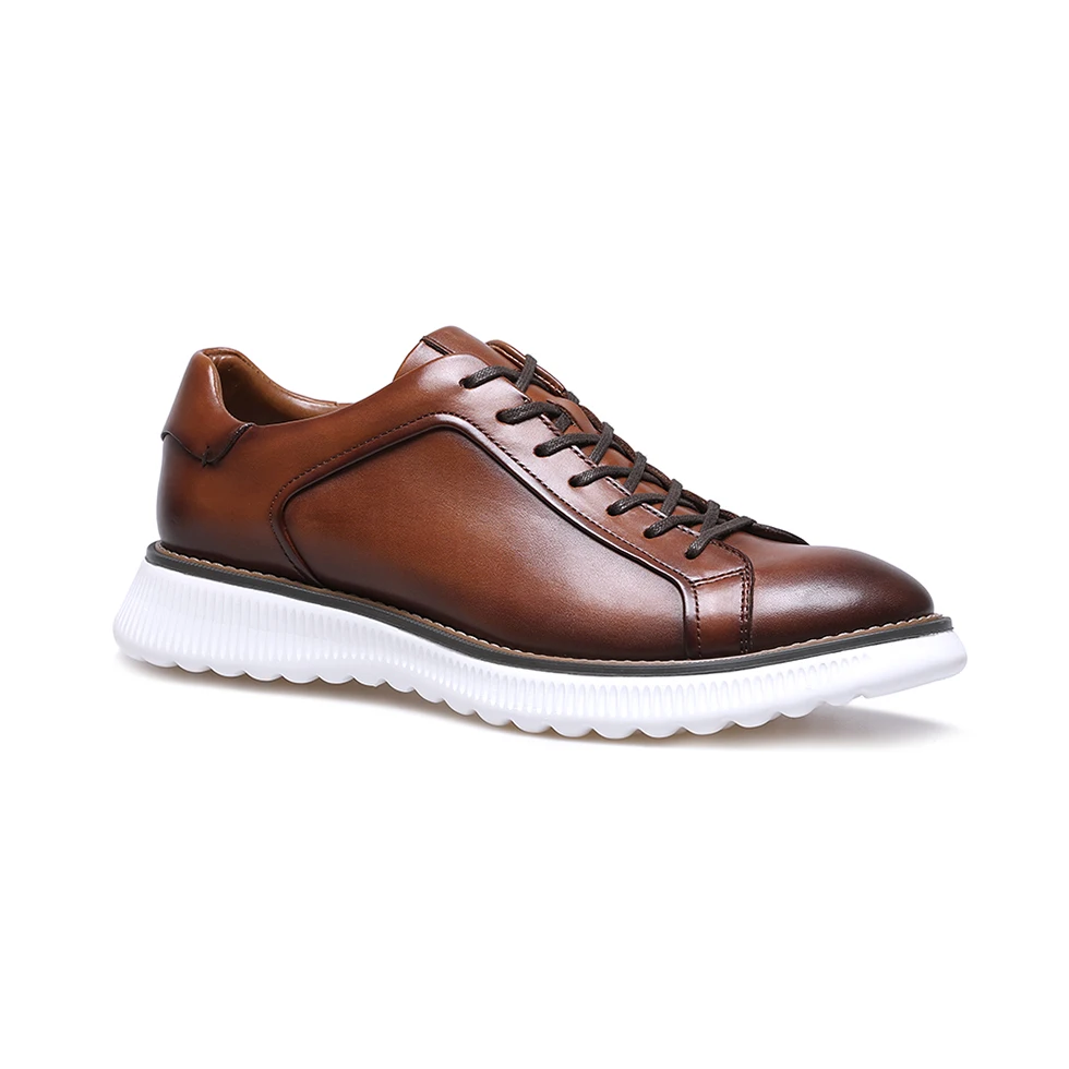 
ABINITIO Handmade Lace Up Men Formal Business Pure Leather Casual Shoes 