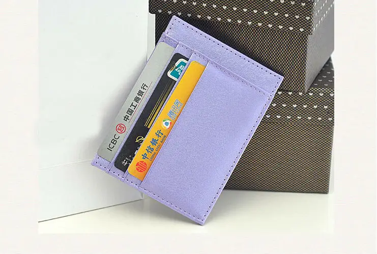 Popular hot PU pocket card holders colorful custom logo card sleeve protection collect ID bank card sleeve