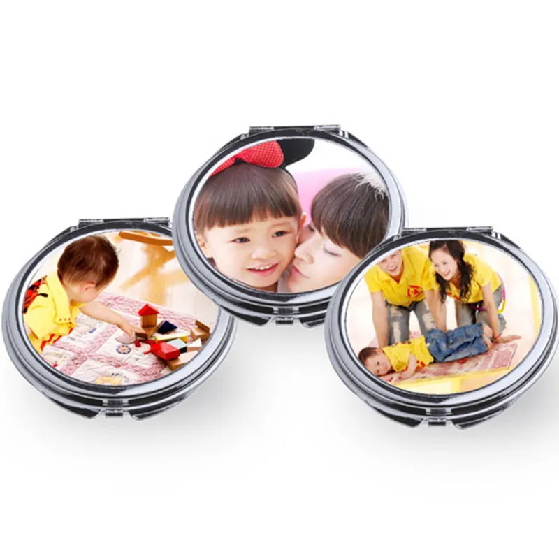 Hot sales DIY blank Sublimation round folding aluminum mirror,Heat transfer printing mirror